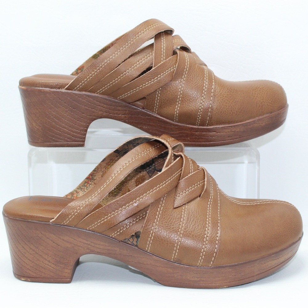 b.o.c. Born Concept Brown Strappy‎ Platform Clogs Mules BC0015016 Womens 9M